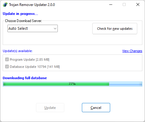 Updater Trojan Remover's Updater program